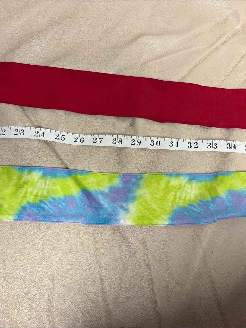 Set of 2 NIKE Headband Hair Ties Red Pink Tie Dye